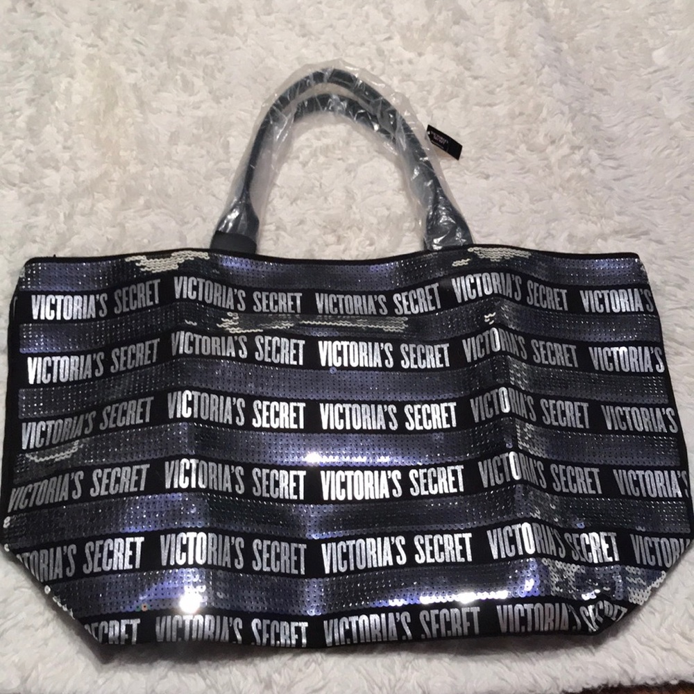 Black and sequin Victoria secret bag